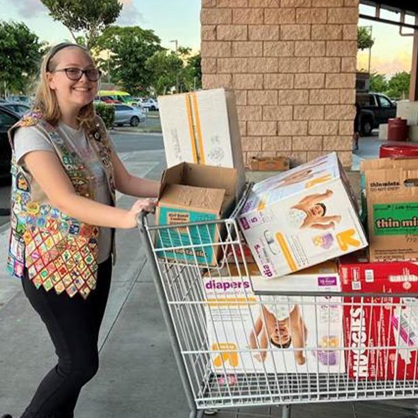 Girl Scout on Oahu collects supplies for Maui fire victims